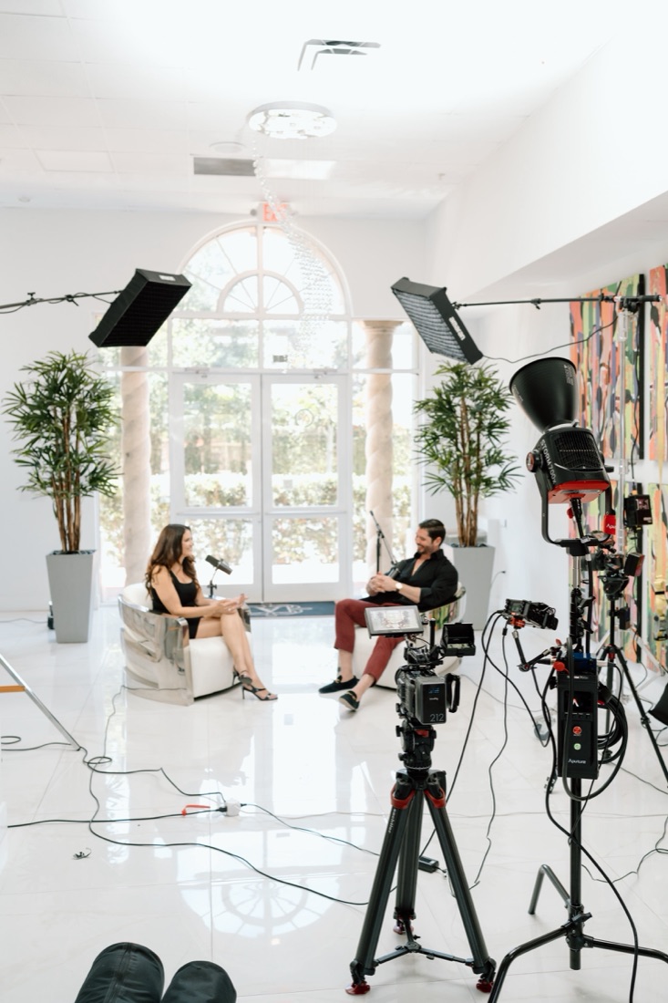 Mirit Moon hosting a studio interview